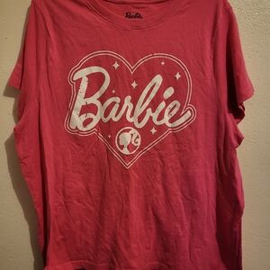Womans Barbie Heart Graphic Pink Tee Primark Germany Size XL